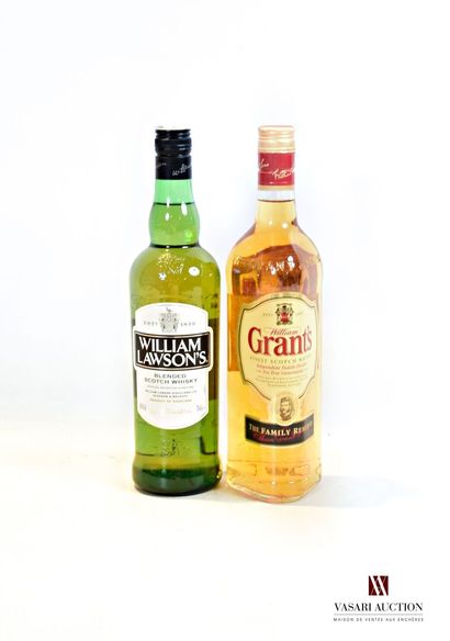 null Lot of 2 bottles including :

1 bottle Scotch Whisky WILLIAM LAWSON'S 70 cl...