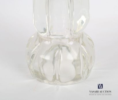 null Foot of crystal lamp, the tapered shaft strangled in its low part and finished...
