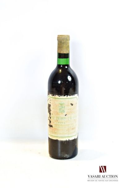 null 1 bouteille	Château PICHON LALANDE	Pauillac GCC	1974

	Et. fanée, tachée et...