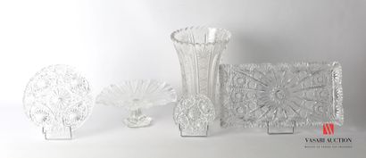 null Lot of crystal and cut glass including a vase, a trivet, a coaster, a mounted...