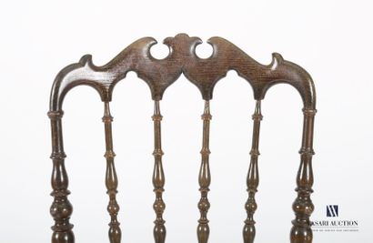null Pair of chairs called "chiavari" or "charivari" in turned wood, carved and lacquered,...
