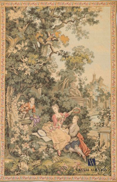 null Mechanical tapestry depicting a gallant scene

89,56 x 140,5 cm