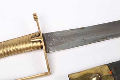 null Sabre briquet d'infanterie modèle 1767, lame de 57 cm, portant des restes de...