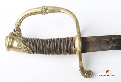 null Sabre modèle 1821 pour officier d'infanterie, lame légèrement courbe de 72,5...