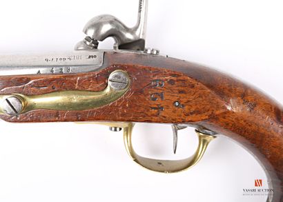 null Pistolet règlementaire de cavalerie modèle AN XIII « T », arme à silex transformée...