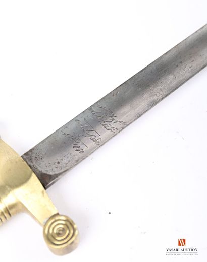 null Glaive, brass handle with twenty-six strands, triangular blade type Préval,...