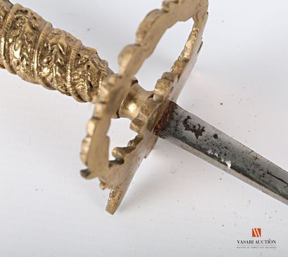 null Épée de combat, lame quadrangulaire de 87,5 cm, poignée et garde laiton poli,...