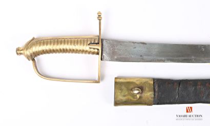 null Sabre briquet d'infanterie modèle 1767, lame de 57 cm, portant des restes de...