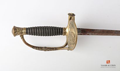 null Épée d'officier d'État-major modèle 1817, monture laiton doré bivalve à une...