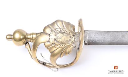 null Strong cavalry sword, double pontat battle guard, with the arms of France (filed...