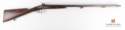 null Fusil de chasse à percussion, canons en table Damas de 77 cm, détente double...