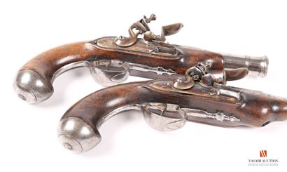 null Pair of carriage pistols, flintlock locks signed J Bte Thomas on one and A St...