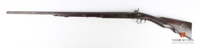 null Fusil de chasse mono canon à percussion, canon à pans puis rond de 94 cm, crosse...