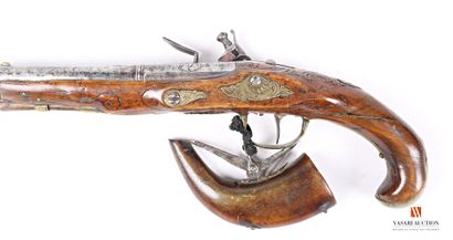null Pistolet à silex, canon octogonal puis rond de 16,9 cm, gravé sur le tonnerre,...
