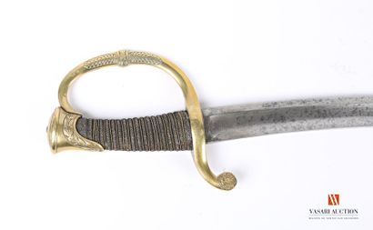 null Officer's saber of gunner mounted model 1829, curved blade punched with broad...