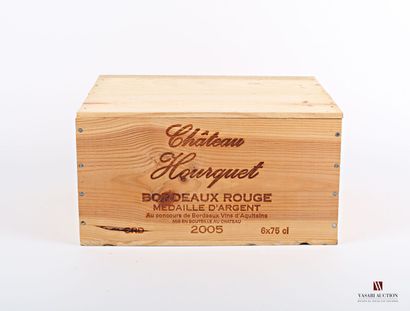 null 6 Bouteilles	Château HOURQUET	Bordeaux	2005

	Médaille d'Argent à Bordeaux....