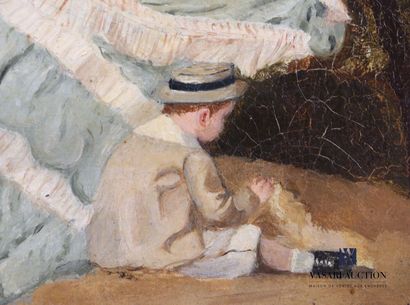 null SELME M. (XIXème siècle)

Femme bouquinant , son fils jouant à ses pied.

Huile...