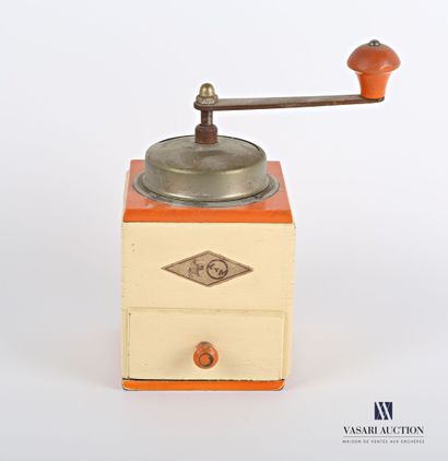 null KYM

Coffee grinder in cream and orange painted wood, the handle rotates. With...