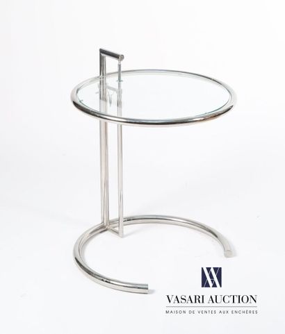 null GRAY Eileen (1878-1976), after

Circular side table in chromed metal and glass...