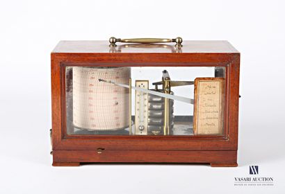 null Holosteric barograph with five capsules and thermometer in its mahogany case...
