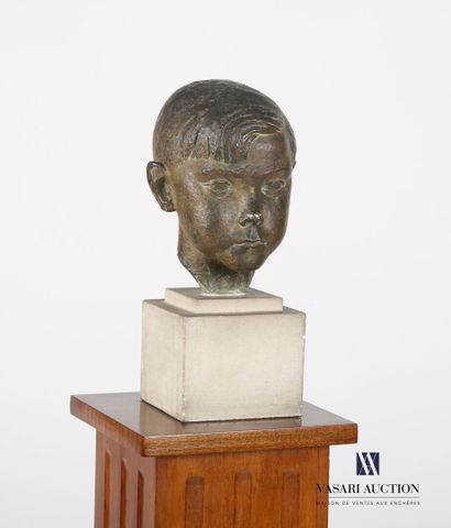 null French school of the XXth century

Head of a young boy 

Plaster with bronze...