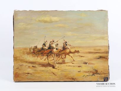 PANAFFE G.

Cavalcade of camels

Oil on canvas

Signed...