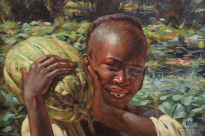 null VERNOL F. (XXème siècle)

Jeune africain tenant une courge

Huile sur toile

Signée...
