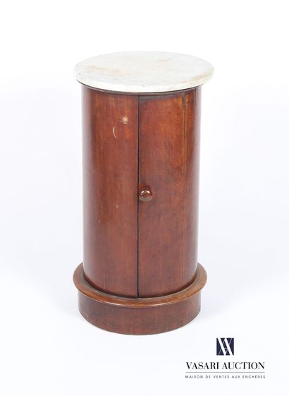 null Somno in mahogany veneer of tubular form, it opens with a leaf in front, it...