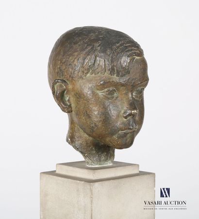 null French school of the XXth century

Head of a young boy 

Plaster with bronze...