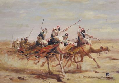 null PANAFFE G.

Cavalcade of camels

Oil on canvas

Signed lower right

(small jumps...