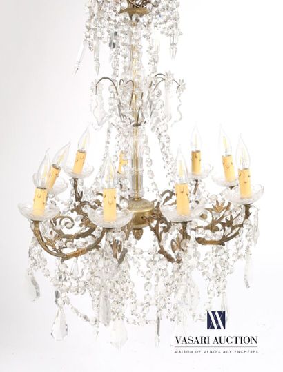 null Bronze chandelier with nine scrolled arms

(wears, small lacks and restorations)

Height...