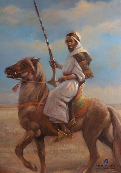 null FOUQUET Armand (1904-?)

Moorish rider holding a moukala 

Oil on canvas

Signed...