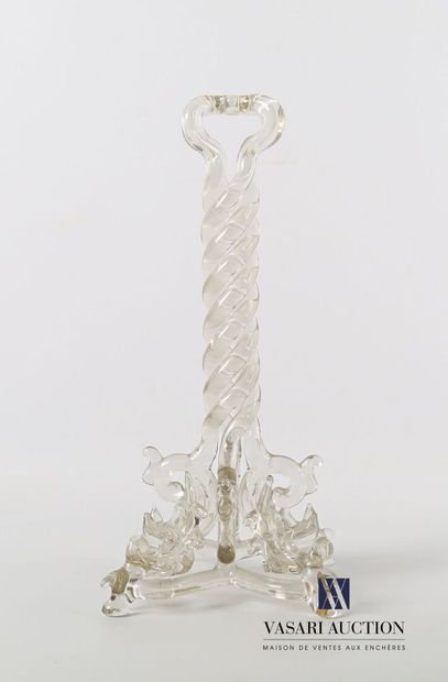 null VIALAS A. 

Support out of blown glass posing on a quadripod base openwork simulating...