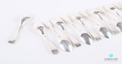 null Set of twelve silver mocha spoons, the handles uniplat

weight : 187,72 g