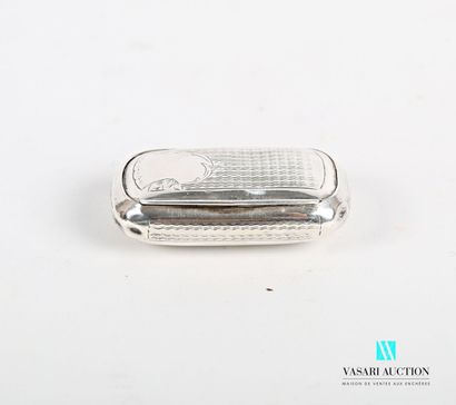 null Silver snuff box of rectangular shape, the hinged lid has a blind cartouche...