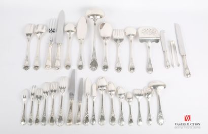 null Silver plated Marly model household set of 209 pieces, the handle decorated...
