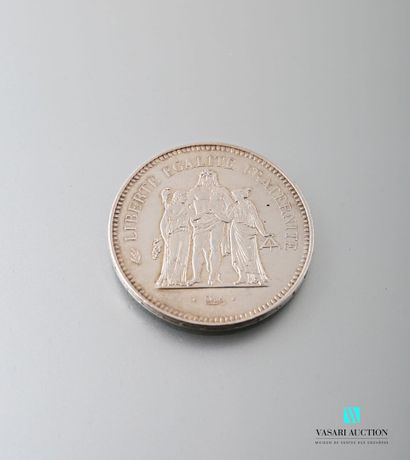 null Pièce en argent 50 francs, Hercule, de 1975 30 g.