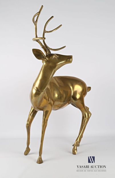 null Brass subject representing a deer.
(slight wear).
Height : 88,5 cm 88,5 cm -...