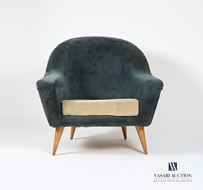 null RAMOS Charles (born in 1925)
armchair with curved back, the full armrests, it...