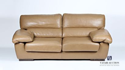 null Sofa two seats in chestnut color leather with large armrests
(small epidermures...