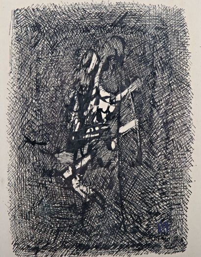 null CÉSAR (1921-1998)
Untitled
Drawing in ink
Signed lower right and dedicated and...