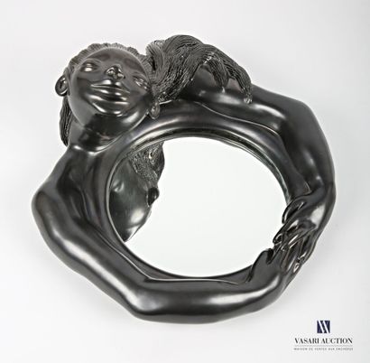 null MARAIS Jean (1913-1998) 
Miroir de forme circulaire dit "Ondine" en céramique...