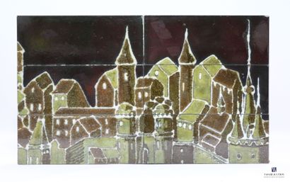 null CORRIGER Paul (1923 - 2009)
Village
Set of six enamelled cement plates fixed...