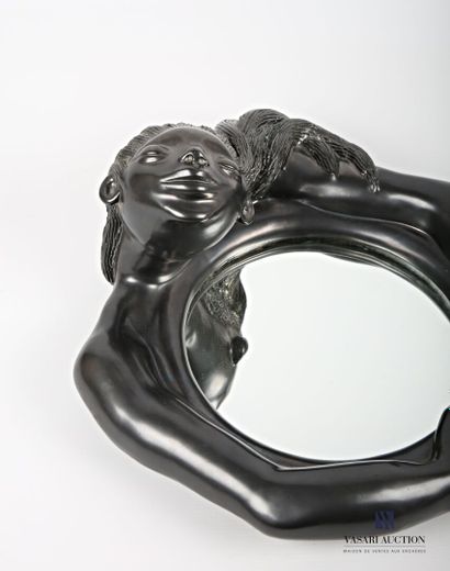 null MARAIS Jean (1913-1998) 
Mirror of circular shape called "Ondine" in ceramic...