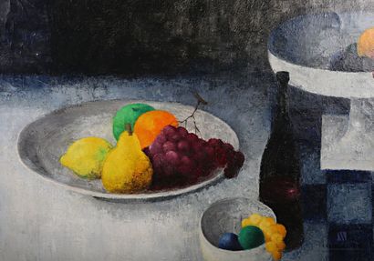 null COURTIN Émile (1923-1997)
Still life with fruit bowl and tablecloth - 1979
Oil...