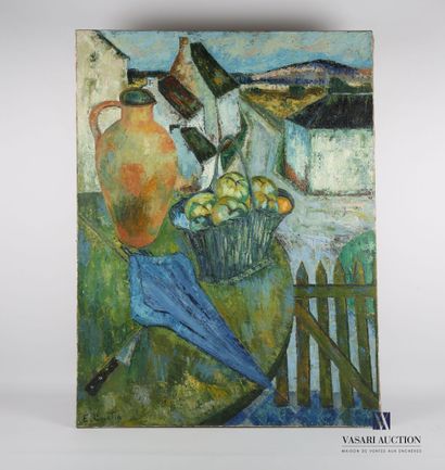 null COURTIN Émile (1923-1997)
Still life with a parasol - 1957
Oil on canvas
Signed...