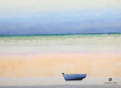 null COURTIN Émile (1923-1997)
Marine with a blue boat - 1989
Oil on canvas
Signed...