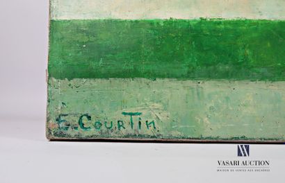 null COURTIN Émile (1923-1997)
La fenêtre aux bleuets
Huile sur toile
Signée en bas...