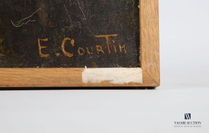 null COURTIN Émile (1923-1997)
Compotier et longue corbeille de fruits avec bananes...
