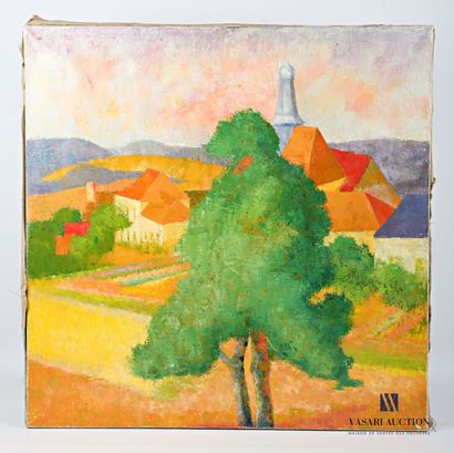 null COURTIN Émile (1923-1997)
View of a village from a tree
Oil on canvas
Not signed
73...